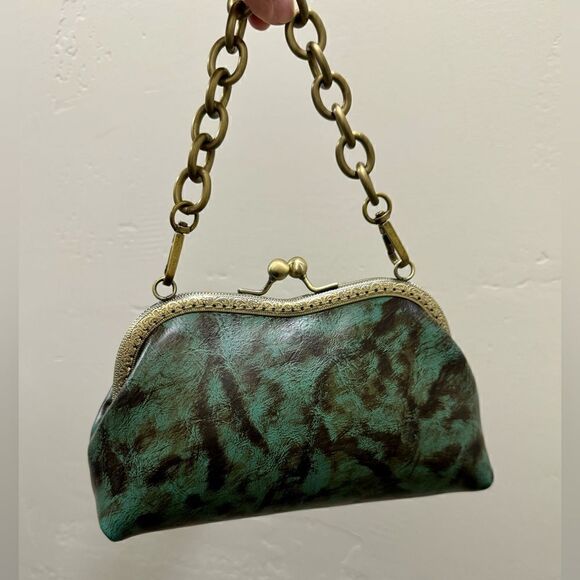 Handsewn Vintage Genuine Cowhide Clutch/Wristlet/Crossbody & 2 Chain Styles - Picture 1 of 13